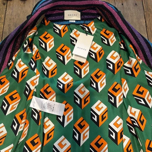 GUCCI Runway Rainbow Stripe Pattern Lurex Sleeveless Vest * NEW w Tag * 40% OFF - Picture 9 of 10